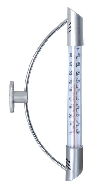 Termometr okienny zewnętrzny nowoczesny na okno 24 cm srebrny