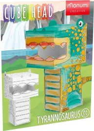 cube-head-dino-tyranozaur-zloz-i-pokoloruj