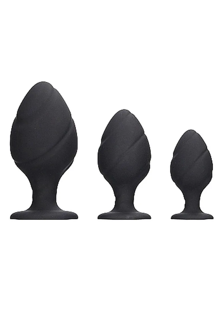 swirled-butt-plug-set-black