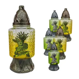 chemix-znicz-wielkanocny-zajac-mix-zielone-i-zolte-30h-25cm-6szt-jw-660