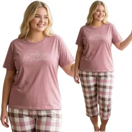 pizama-damska-bawelniana-spodnie-3-4-plus-size