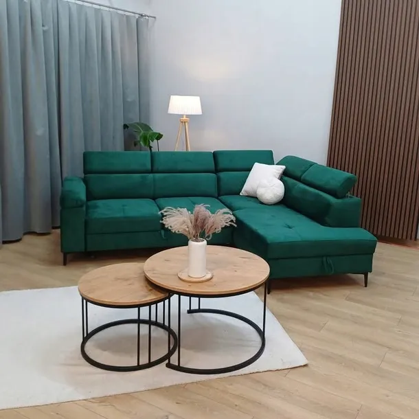 NAROŻNIK rogówka PRIMO BIS 240X180 L do salonu ROZKŁADANY welurowy
