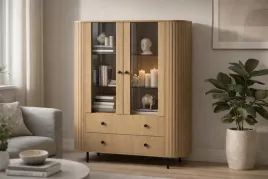 witryna-lamelle-122-dab-cremona-or-przeszklona-or-ryflowana-or-czarne-dodatki