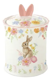 porcelanowy-pojemnik-pokrywka-easy-life-krolik-kwiaty-700ml-wielkanoc-15-cm
