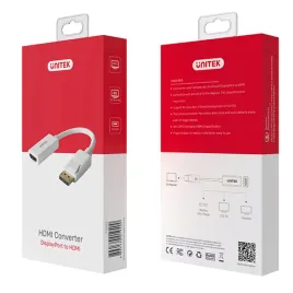 unitek-y-6332-bialy-adapter-konwerter-z-displayport-1-2-do-hdmi-1-4-do-4k