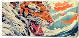 obraz-100x50cm-tygrys-na-fali