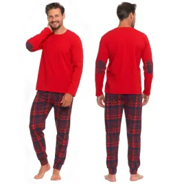 pizama-meska-swiateczna-bawelniana-dlugi-rekaw-spodnie-w-krate-2xl-moraj