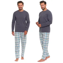 pizama-meska-bawelniana-z-dlugim-rekawem-i-spodniami-w-krate-2xl-moraj