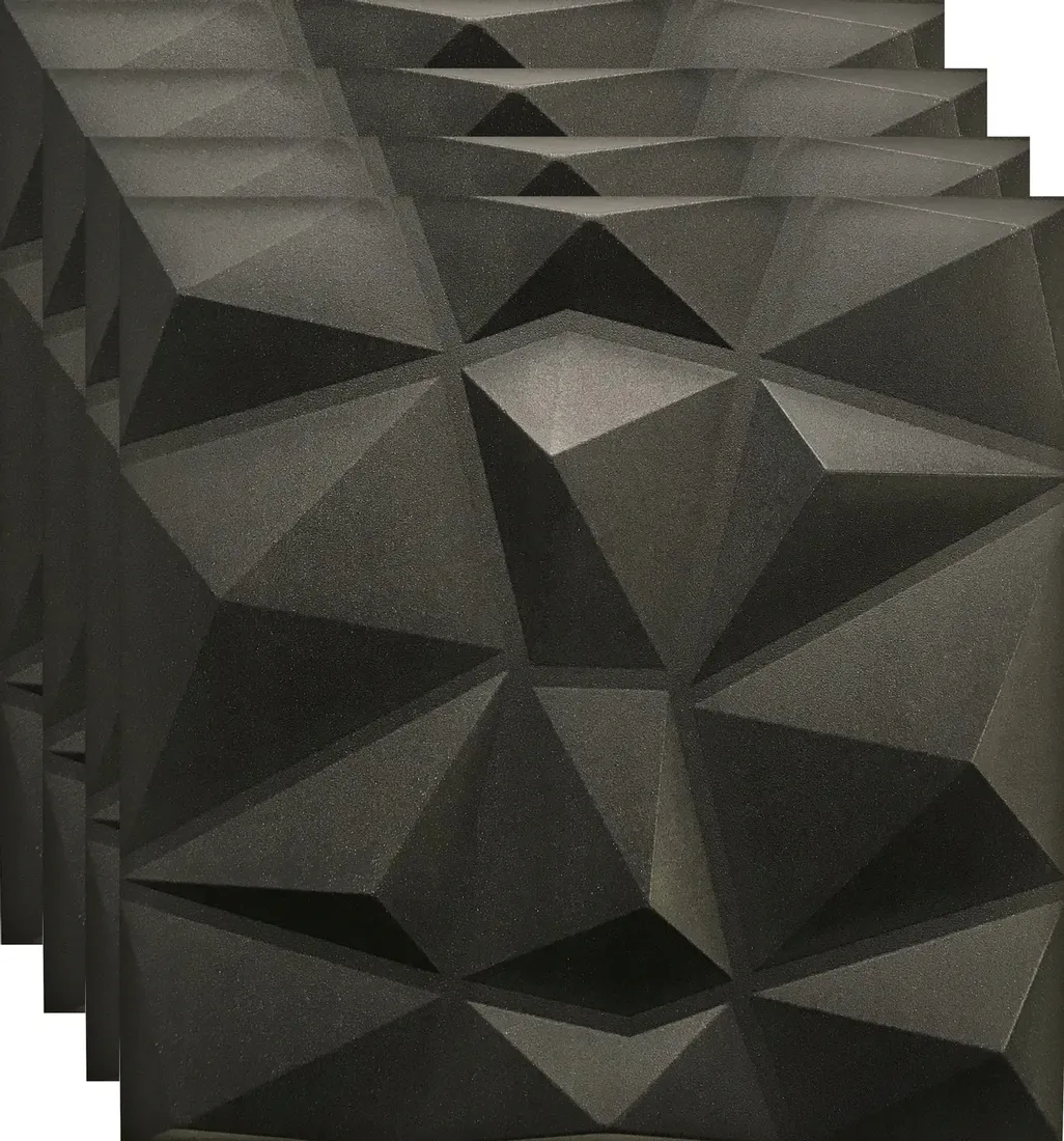 panele-scienne-czarne-kasetony-3d-diament-1m2