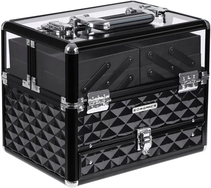SONGMICS Deluxe Kuferek etui na kosmetyki, organizer kosmetyczny JBC318B