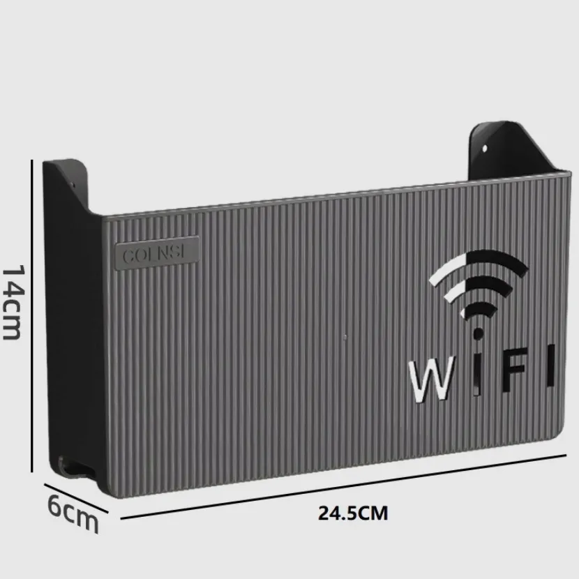 uchwyt-scienny-polka-na-router-wifi-switch-czarna-stan-nowy