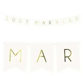 baner-just-married-partydeco-bialy-155-cm