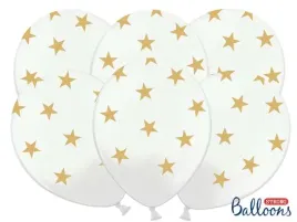 balony-14-gwiazdki-zlote-strong-pastel-pure-white-50-szt