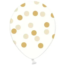 balony-14-kropki-crystal-clear-gold-strong-50-szt