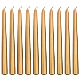 swieca-stozkowa-classic-metalic-zlota-partydeco-240-mm-10-szt