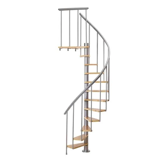 Schody kręcone, spiralne Dolle CALGARY 120 cm srebrny/buk