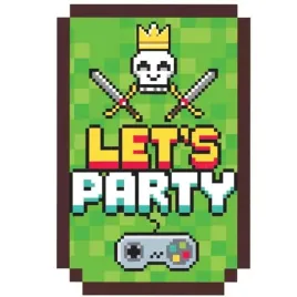 zaproszenia-urodzinowe-lets-party-zielone-godan-6-sztuk
