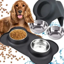 podwojna-miska-dla-psa-kota-metalowa-zestaw-mata-pod-miski-silikonowa