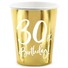kubeczki-30-urodziny-gold-partydeco-220-ml-6-szt