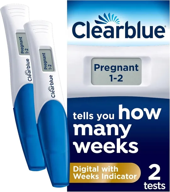CLEARBLUE cyfrowy test ciążowy wskazuje tydzień ciąży Digital Weeks 2 szt.