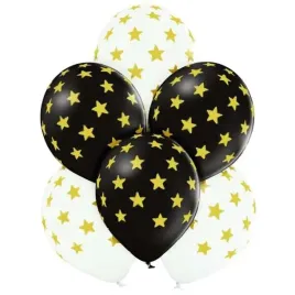 balony-zlote-gwiazdki-mix-belbal-12-6-szt