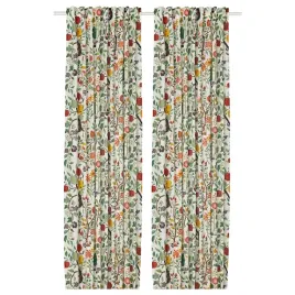 zaslony-2-szt-wielobarwny-wzor-kwiatowy-na-tasmie-145x300-cm-ikea