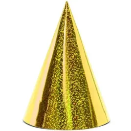 czapeczki-papierowe-holograficzne-zolty-partydeco-6-szt