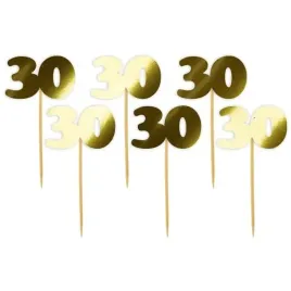 pikery-30-urodziny-classic-zlote-metalik-6-szt