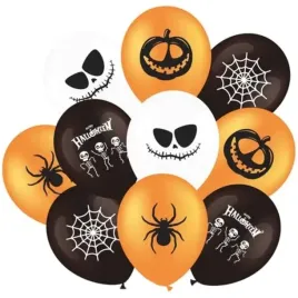balony-halloween-mix-bialo-pomaranczowo-czarne-partypal-12-10-szt