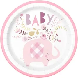 talerzyki-papierowe-baby-slonik-rozowy-godan-23-cm-8-szt