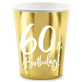 kubeczki-60-urodziny-gold-partydeco-220-ml-6-szt