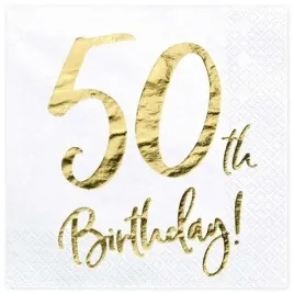 serwetki-50-urodziny-50th-birthday-partydeco-biale-33-cm-20-szt