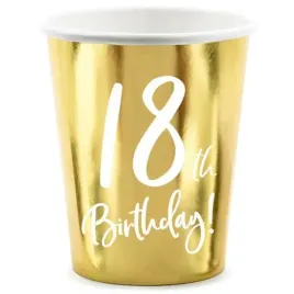 kubeczki-18-urodziny-gold-partydeco-220-ml-6-szt