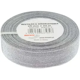 tasiemka-brokatowa-classic-srebrna-brewis-25-mm-22-m