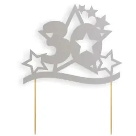 topper-papierowy-urodziny-30-stars-srebrna-17-cm