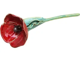 polskie-rekodzielo-recznie-wykonany-ceramiczny-kwiat-35-cm-czerwony-mak
