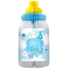 dekoracja-honeycomb-its-a-boy-butelka-blekitny-folat-28-cm