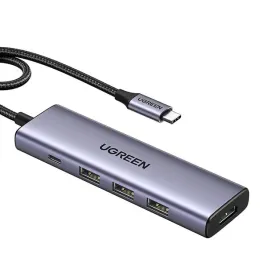 hub-usb-c-ugreen-cm511-hdmi-4k-60hz-3x-usb-3-0-5gbps-pd-100w-srebrny