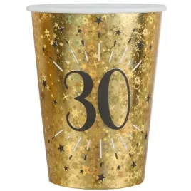 kubeczki-papierowe-30-urodziny-holo-gold-santex-250-ml-10-szt