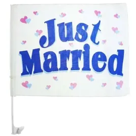 flaga-na-samochod-just-married-40-x-30-cm