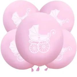 balony-chrzest-swiety-wozek-rozowe-dekoracjepolska-12-5-szt