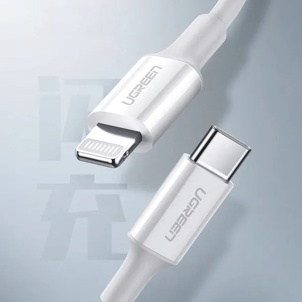 kabel-ugreen-usb-typ-c-apple-lightning-025-m-bialy-certyfikat-ce