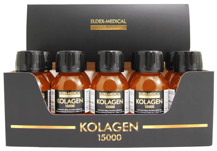 Eldex-Medical KOLAGEN RYBI 15000 BIOAKTYWNY Shot KWAS HAILURONOWY Wit C