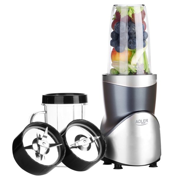 BLENDER KIELICHOWY DO SMOOTHIE do koktajli 1200W + 4 butelki kubki bidony