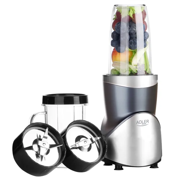 BLENDER KIELICHOWY DO SMOOTHIE do koktajli 1200W + 4 butelki kubki bidony