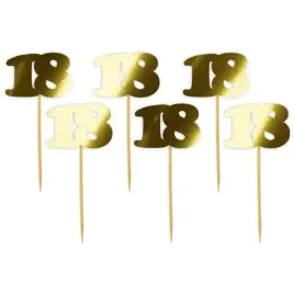 pikery-18-urodziny-classic-zlote-metalik-6-szt