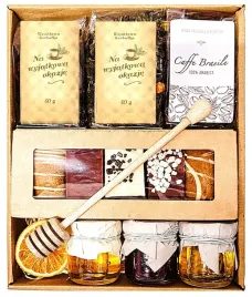 kosz-box-prezentowy-prezent-miod-herbata-kawa-pierniki-na-urodziny