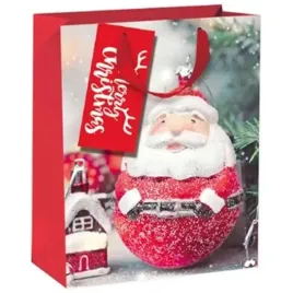 torebka-prezentowa-xmas-bombka-mikolaj-czerwona-partypal-18x23x10