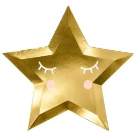 talerzyki-papierowe-little-star-gwiazda-zloty-partydeco-27-cm-6-sz