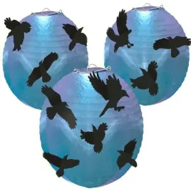 lampion-czarne-kruki-niebieski-amscan-5-szt